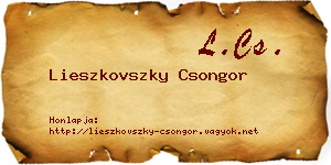 Lieszkovszky Csongor névjegykártya